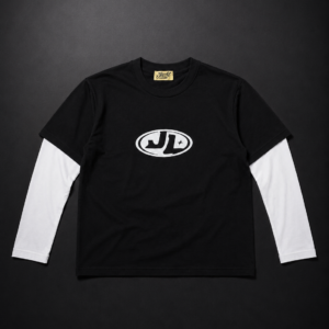Just Luxury Black Double Vision Tee