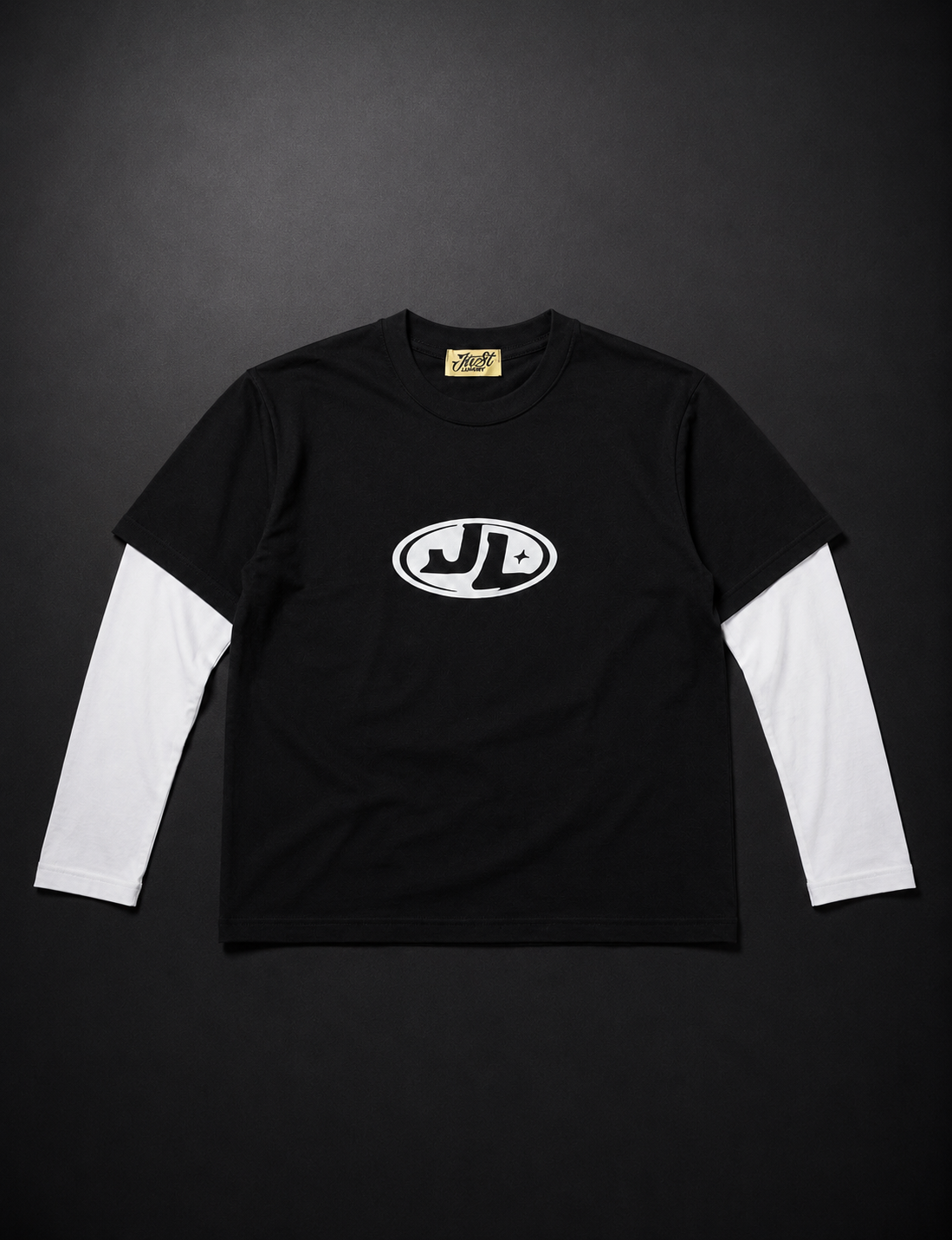 Just Luxury Black Double Vision Tee